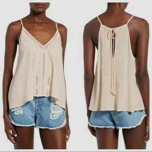 ASTR the Label‎ Embroidered Tie Back Tank Top NWT